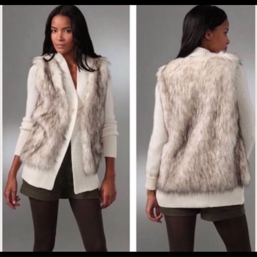 ⭐️rebecca Taylor Faux Fur Wool Mohair Cardigan⭐️